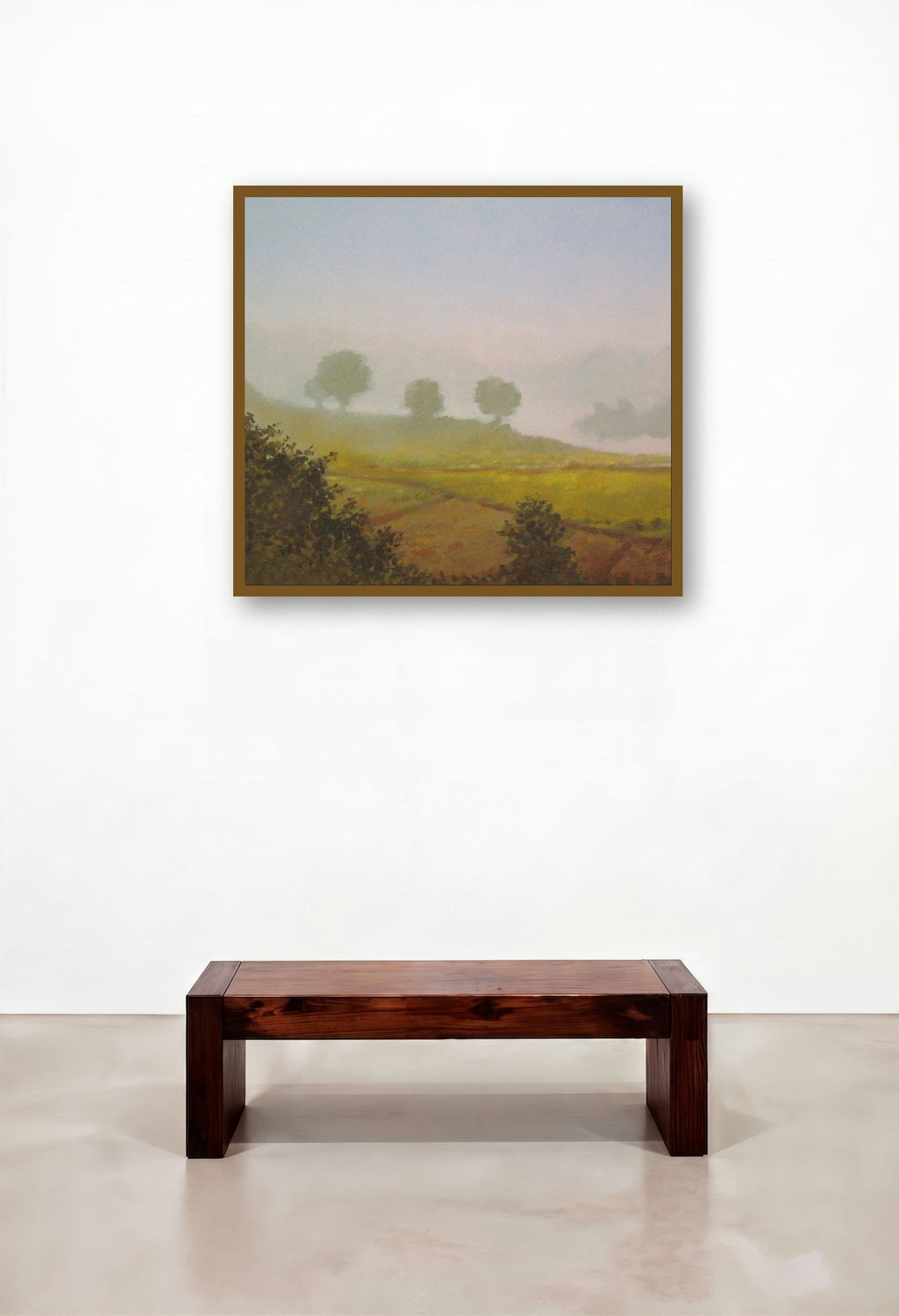 Farm View by artist Fareed Ahmed displayed in a Eclectic Reception Area