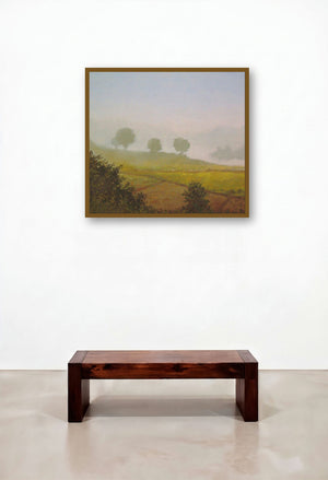 Farm View by artist Fareed Ahmed displayed in a Eclectic Reception Area