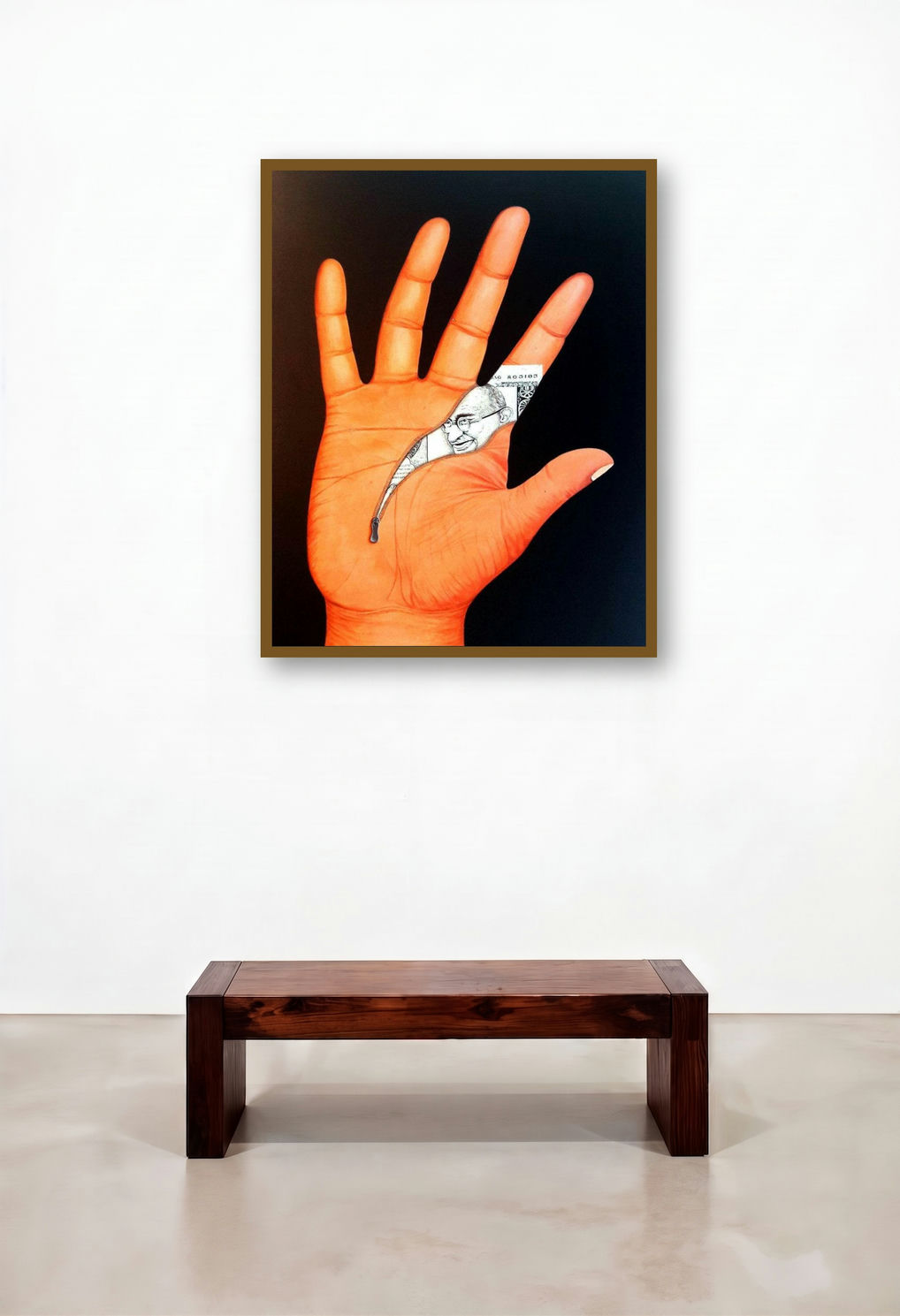 Fateline (Dhanrekha) by artist Thirumala Thirupathi displayed in a Classic Lounge