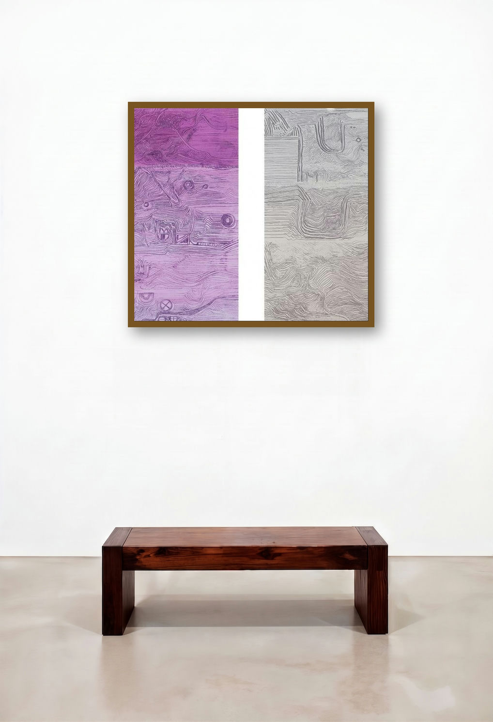 Feeling Line 34 (Ethereal Landscapes) by artist Suhani Jain displayed in a Contemporary Family Room