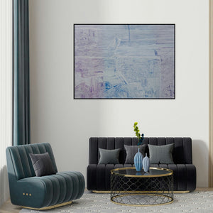 Suhani Jain's 'Feeling Lines 22 (Untitled)' painting visualized above a sofa in a contemporary room.