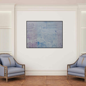 'Feeling Lines 22 (Untitled)' painting by Suhani Jain shown on a wall in a furnished room.