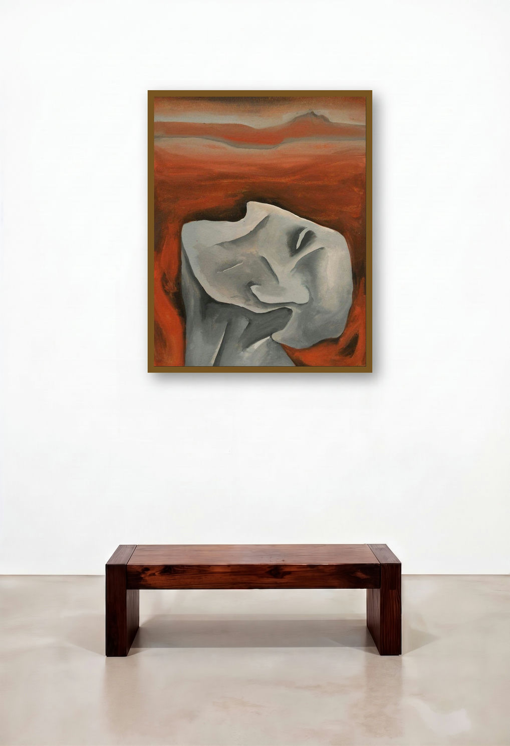 Feelling (Solitude in the Flames) by artist Akashay Avsare displayed in a Transitional Hotel Suite
