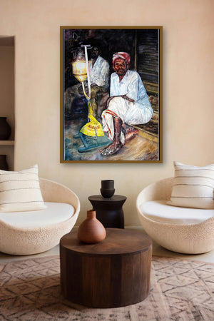 Festival Light With Man (Illuminating Festivities) by artist Srv Artist displayed in a Curated gallery