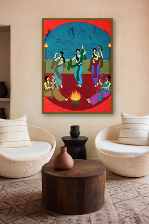 Festivity (Celebration in Times of Change) by artist Chetan Katigar displayed in a Luxury gallery