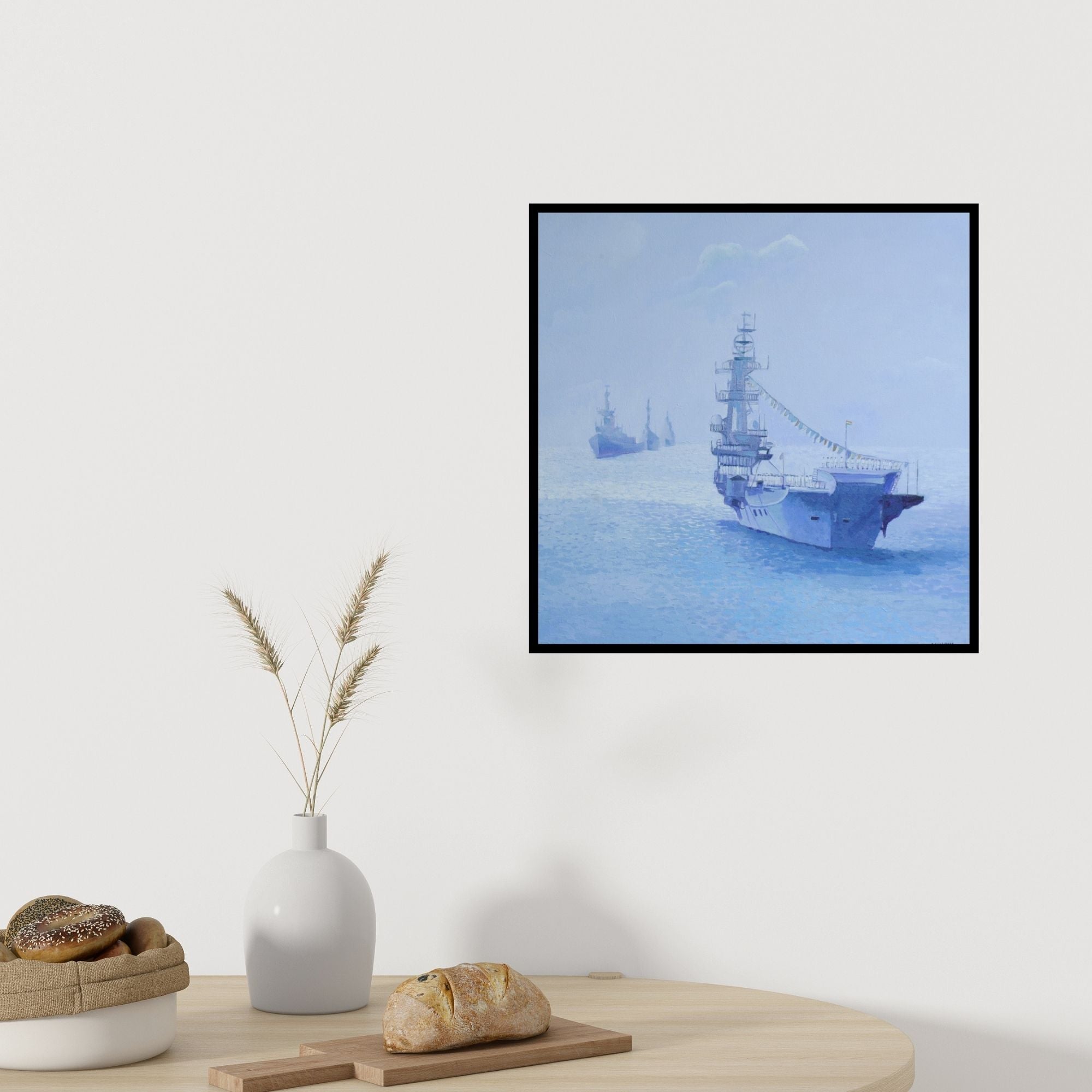 In-situ view of Mansing Jadhav's 'The Fighter (Majestic on the Sea)' painting in a room