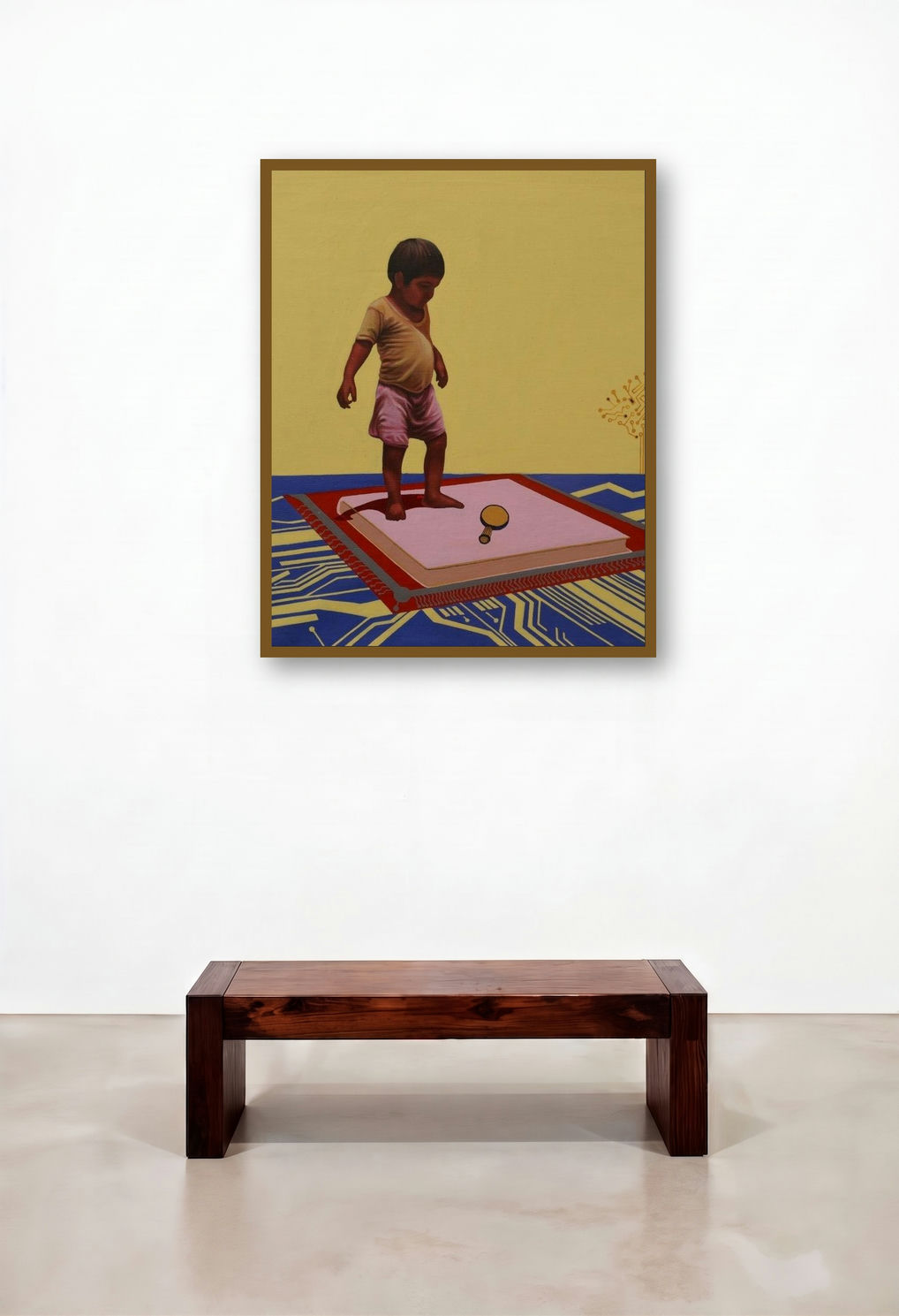 Finding Meaning Of Life by artist Jitendra Saini displayed in a Contemporary Luxury Study