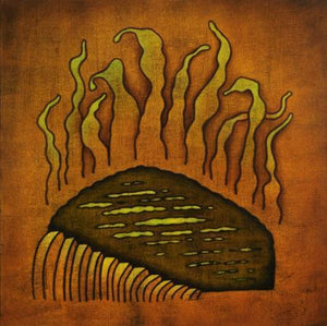 Fire Abstract by Santosh More, Original Oil Abstract Painting on Canvas, Large Square Wall Art
