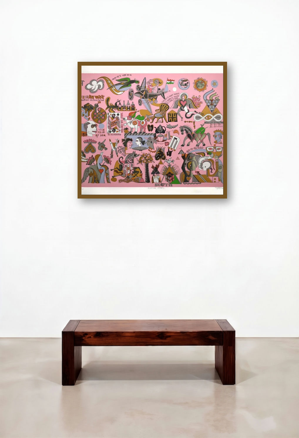 Floating Images by artist Jyoti Bhatt displayed in a Contemporary Luxury Living Room