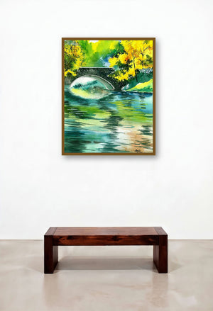 Floods R (Reflections of Tranquility) by artist Anil Nene displayed in a Designer Hallway