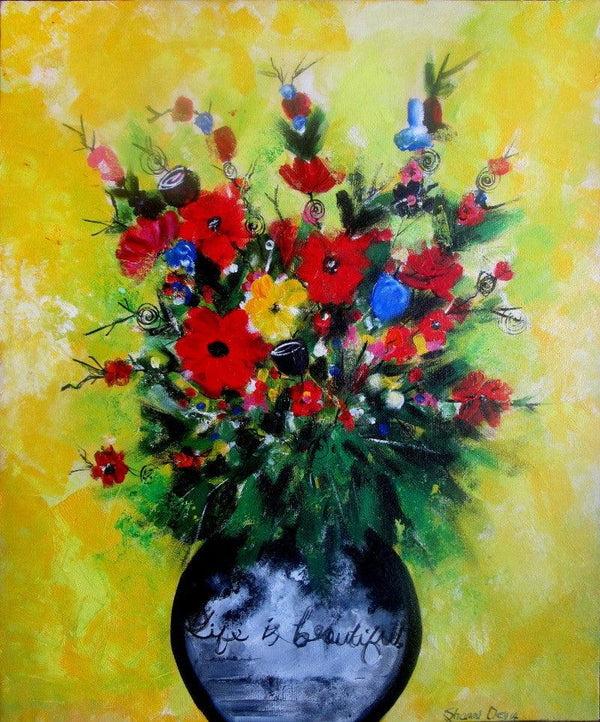 Flower Vase Painting by Sharmi Dey | ArtZolo.com
