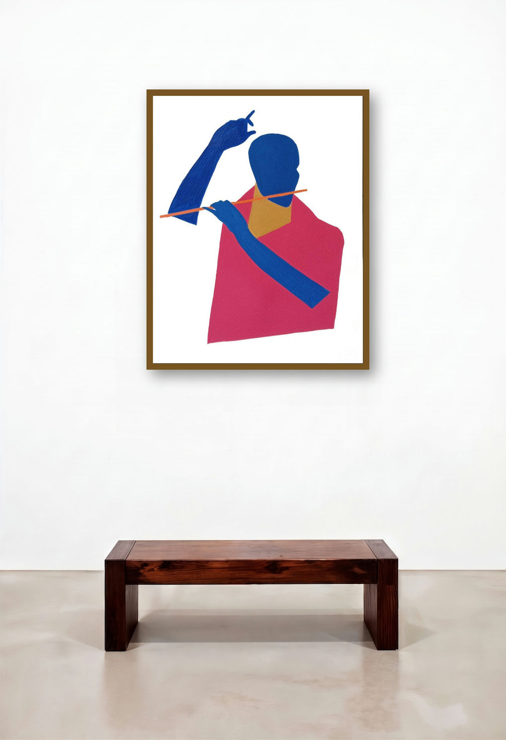 Flute Player 3 (Melody in Motion) by artist Prasanta Acharjee displayed in a Scandinavian Foyer