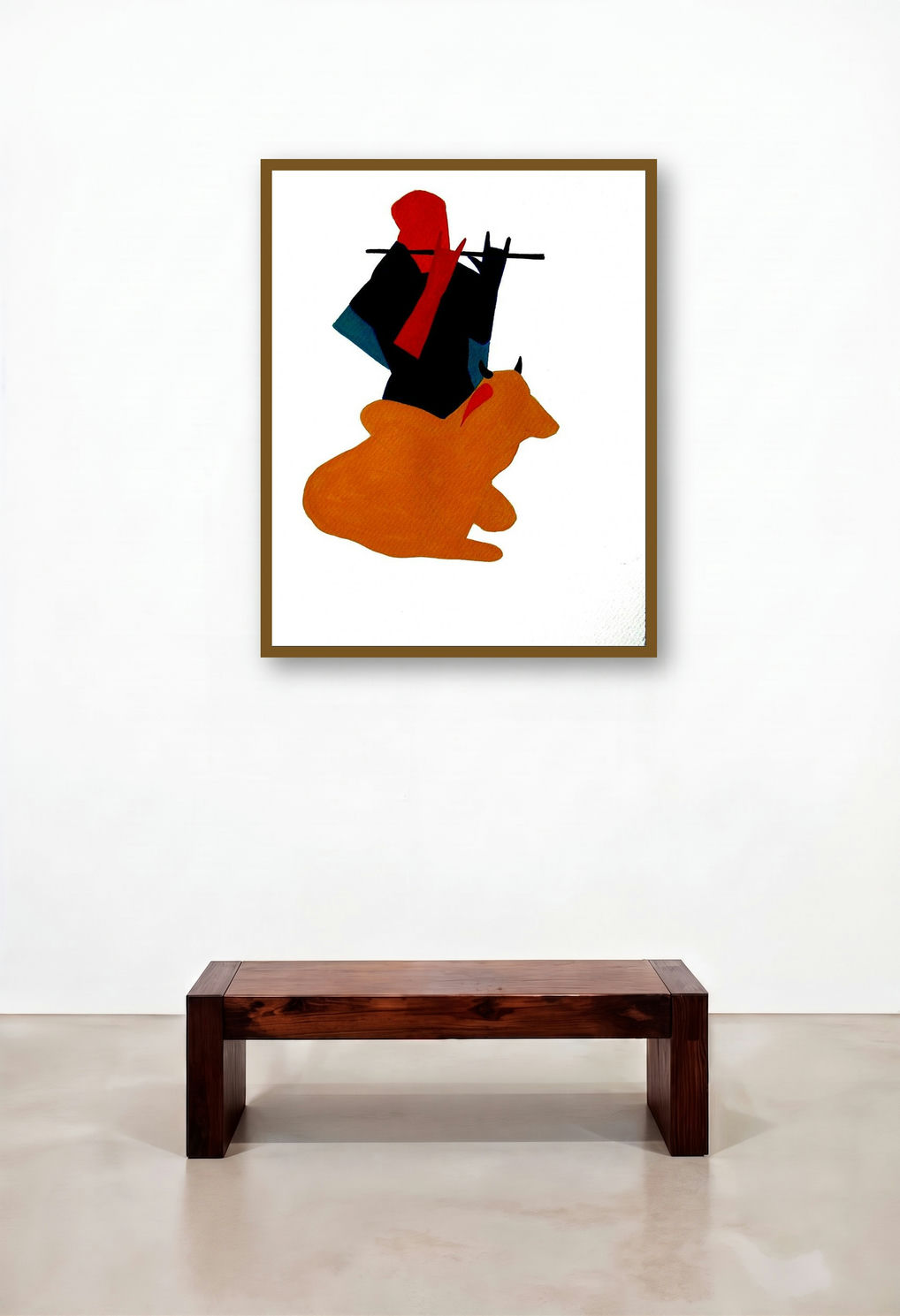 Flute Player 7 (Celestial Harmony) by artist Prasanta Acharjee displayed in a Coastal Dining Room