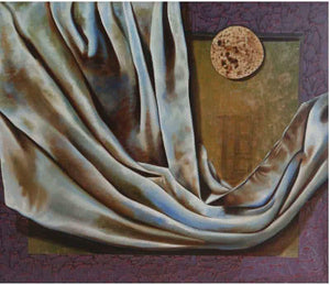 Lifestyle acrylic oil painting titled 'Food Cloth and Shelter', 36x30 inches, by artist Nitin Marde on Canvas