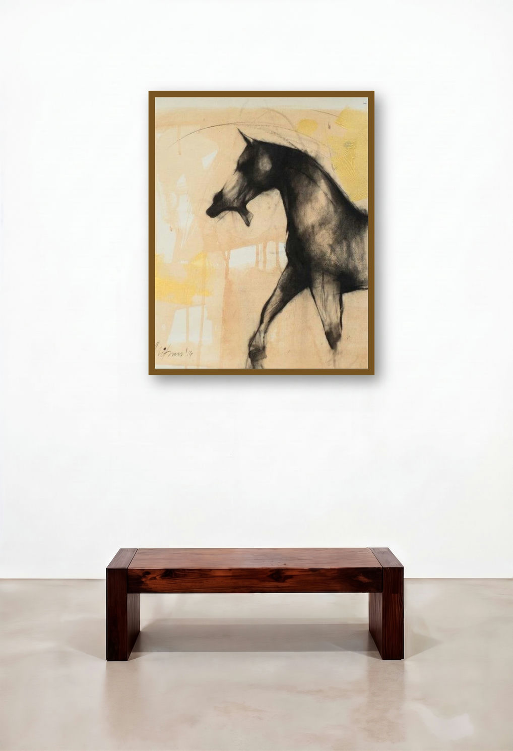 Force 1 (Abstract Equine Form) by artist Mithun Dutta displayed in a Designer Hallway