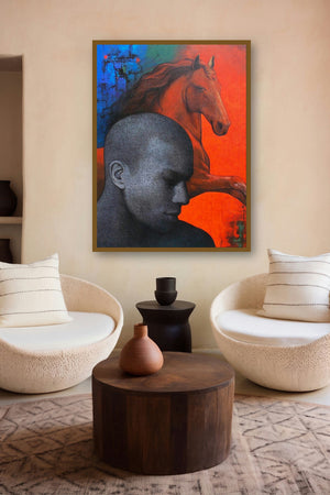 Force 27 (The Inner Rider) by artist Rajan Raghavan displayed in a Boutique gallery