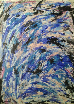 Figurative mixed media painting titled 'Force Of Life', 30x22 inches, by artist DEVIRANI DASGUPTA on canvas sheet