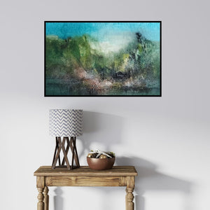 In-situ view of Dnyaneshwar Dhavale's 'Forest' painting in a room