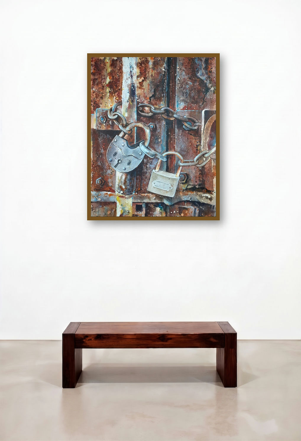 Forgotten Tied Together (Bound and Silent) by artist Mrutyunjaya Dash displayed in a Contemporary Bedroom