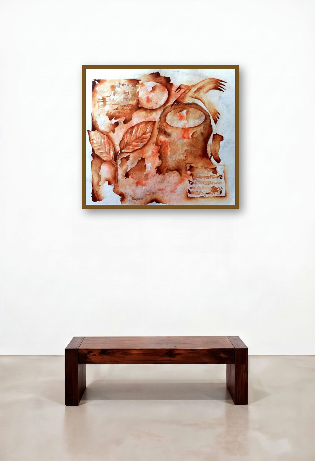 Fossil Series 3 (Inner Journey**) by artist Ranjith Raghupathy displayed in a Japandi Penthouse