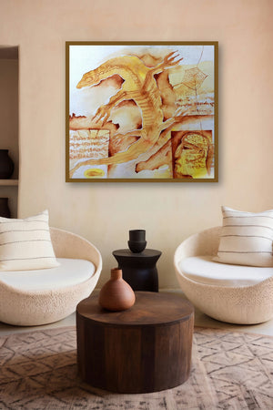 Fossil Series 4 (Ancient Echoes**) by artist Ranjith Raghupathy displayed in a Indian Art gallery