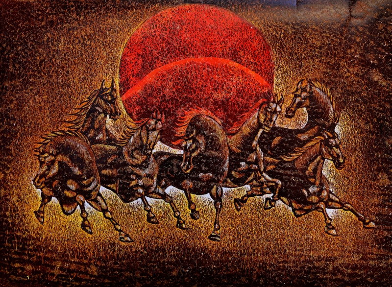 Freedom 2' animals Forex printmaking by artist Shankar Zunjarrao, 18x24 inch, on paper