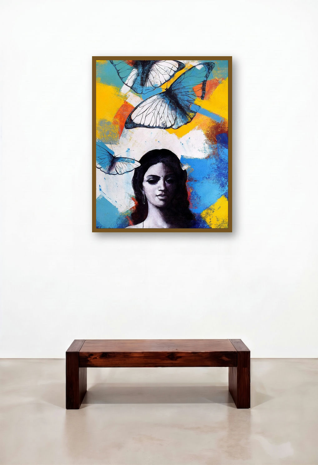 Freedom Of Beauty 11 by artist Kishore Pratim Biswas displayed in a Traditional Hotel Suite