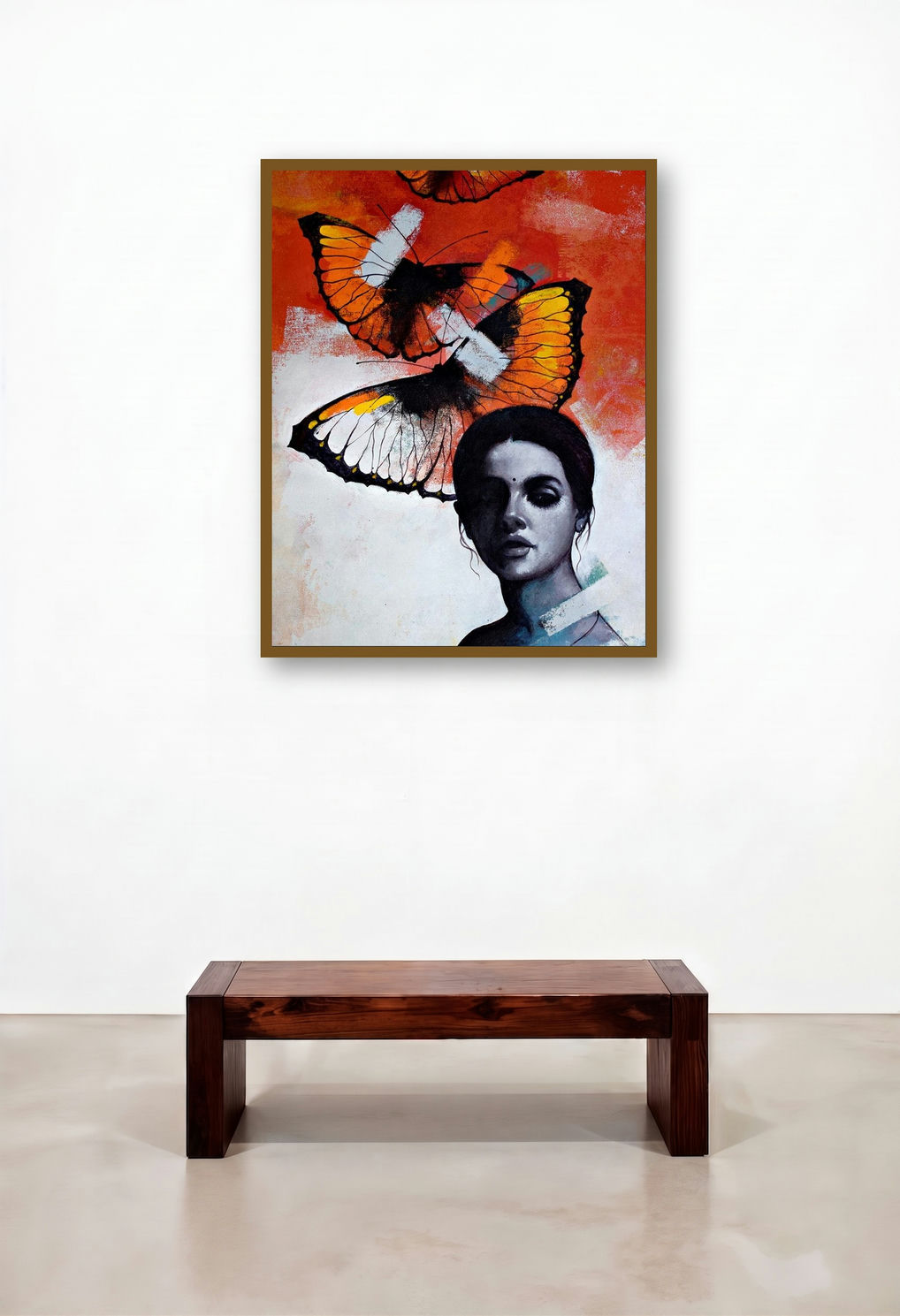 Freedom Of Beauty 14 by artist Kishore Pratim Biswas displayed in a Designer Dining Room