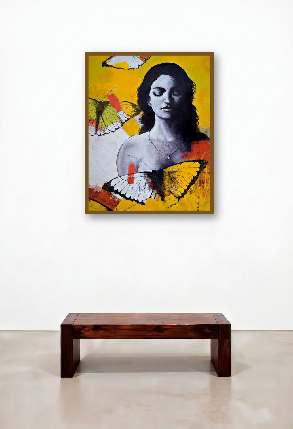 Freedom Of Beauty 15 (Freedom of Beauty) by artist Kishore Pratim Biswas displayed in a Contemporary Foyer