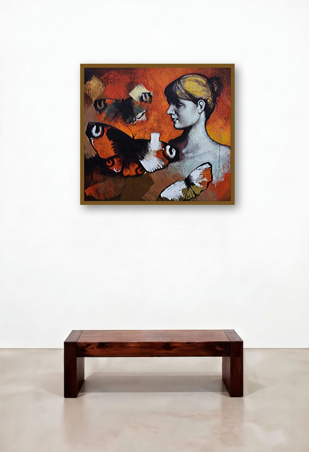 Freedom Of Beauty01 by artist Kishore Pratim Biswas displayed in a Rustic Family Room