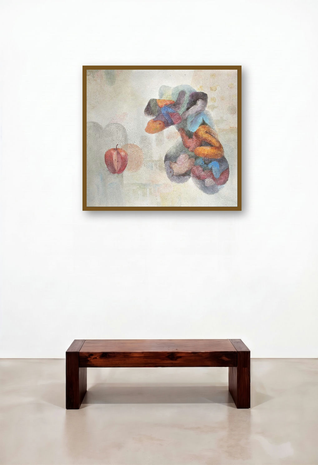 Frenzied Pome 1 (Suspended Moments) by artist Mansi Sagar displayed in a Transitional Lounge