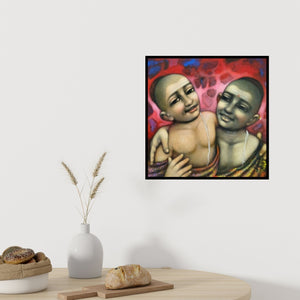 In-situ view of Apet Pramod's 'Friend 1' painting in a room