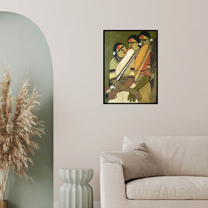 In-situ view of Priyanka Chivte's 'Friends' painting in a room