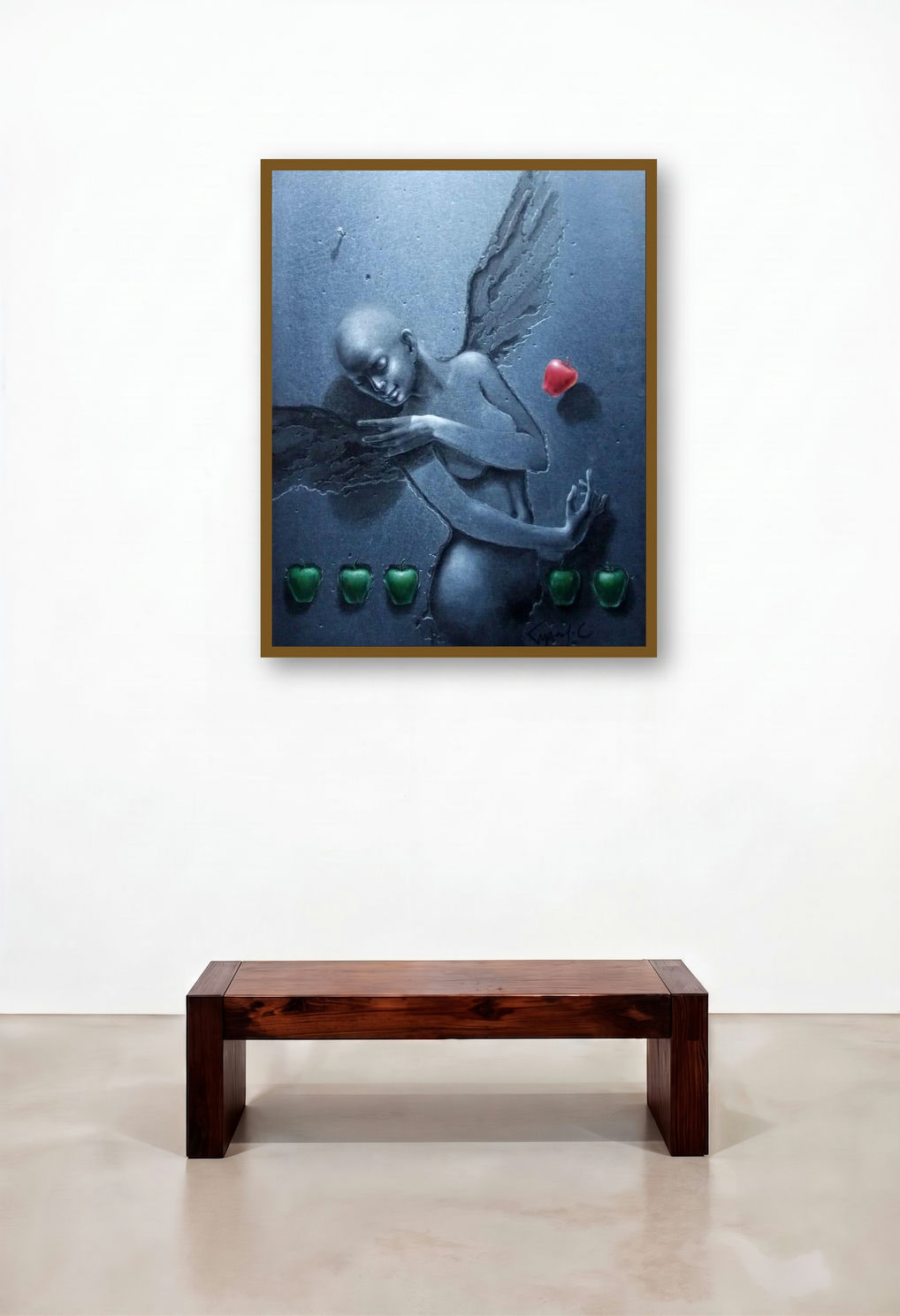 From Greens To Red by artist Gopal Chowdhury displayed in a Eclectic Hotel Lobby
