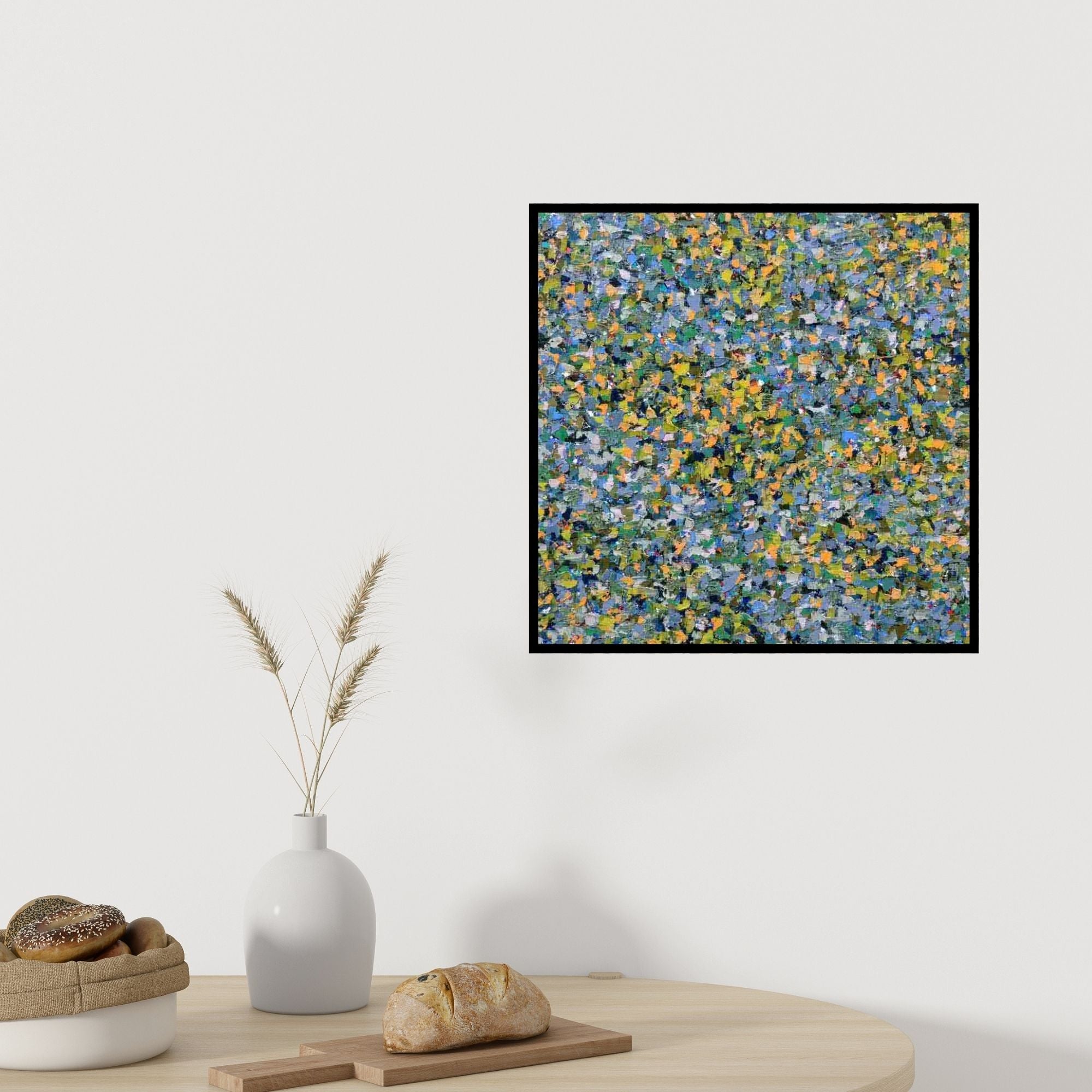 In-situ view of Vinit Kumar's 'Untitled 4 (Azure Tapestry)' painting in a room