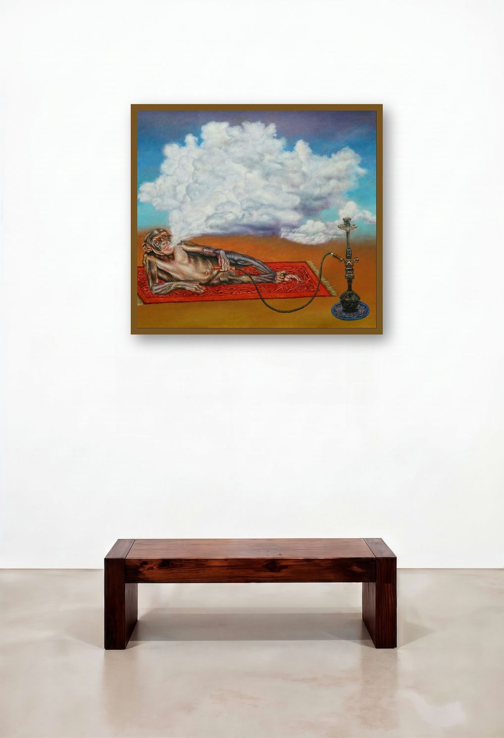 Funkey Monkey (Cloud Dreams) by artist Rajnikanta Singh displayed in a Traditional Family Room
