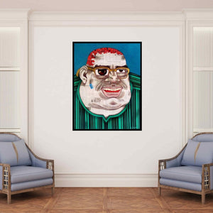 In-situ view of Mrinal Dey's 'Futurist' painting in a room