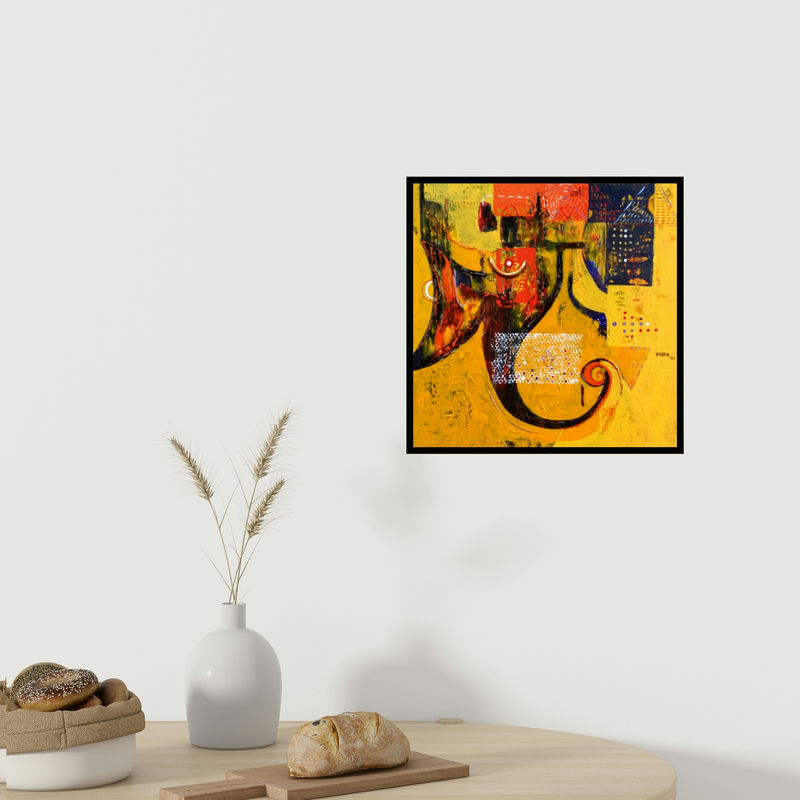 In-situ view of Vivek Nimbolkar's 'Gajanana (Ganesha The Golden Elephant)' painting in a room