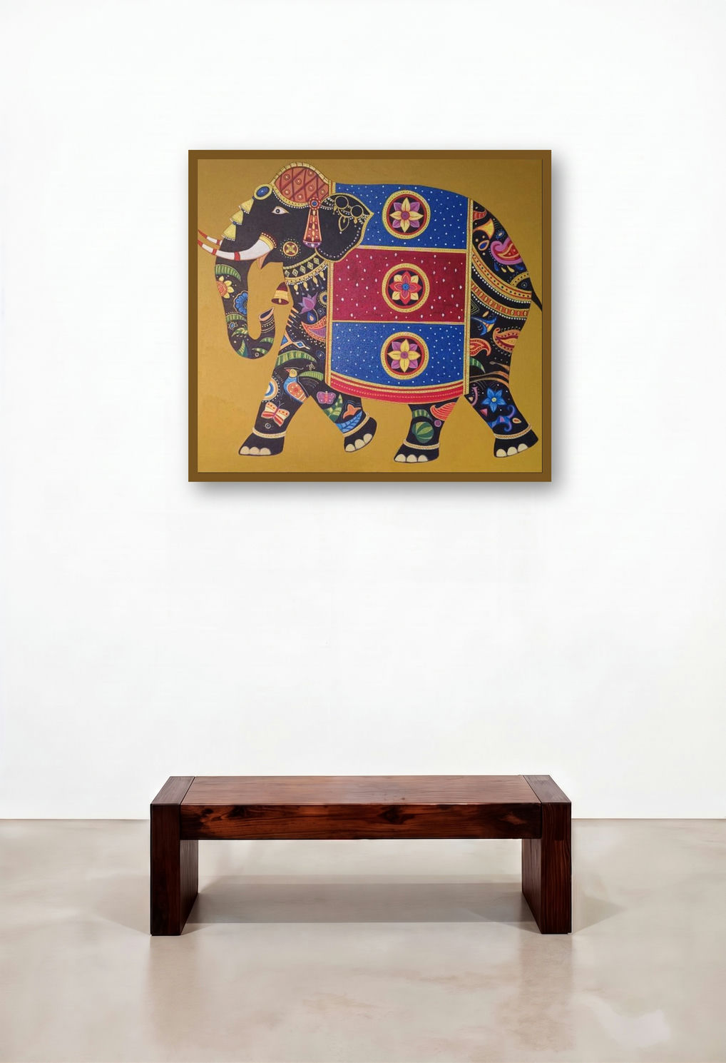 Gajaraj (Majestic Beauty) by artist Bhaskar Lahiri displayed in a Elegant Hallway