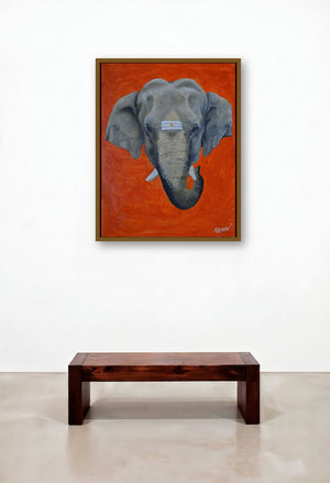Gajmukh (Majestic Ganesha) by artist Shivam Bharti displayed in a Transitional Home Office