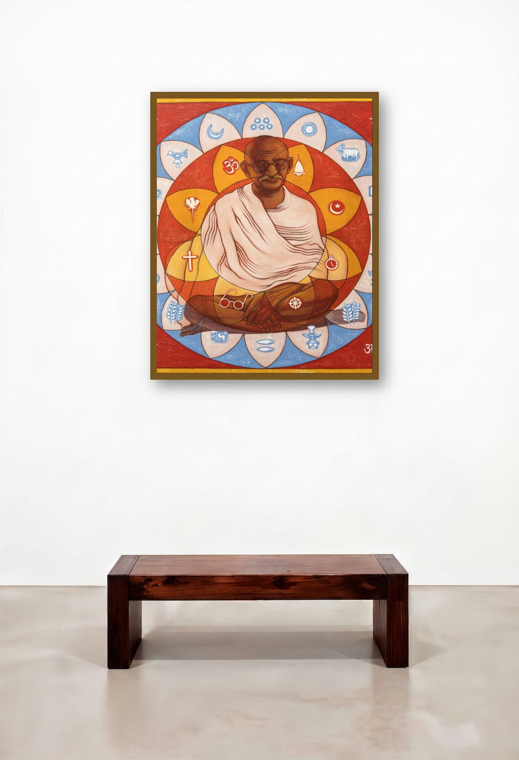 Gandhi Yantra (The Father of the Nation) by artist Balaji Ubale displayed in a Contemporary Reception Area