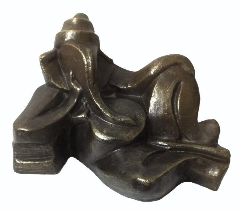 Ganesh' religious Bronze sculpture by artist Roy Chandan, 6x9 inch, on bronze