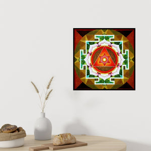 In-situ view of Ajay Meshram's 'Ganesh Yantra (Sacred Geometry)' painting in a room