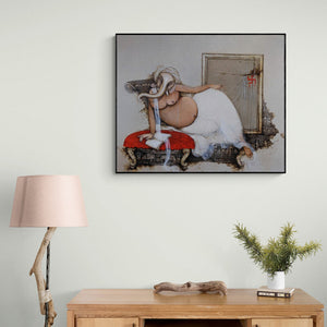 Mintu Mallick's painting 'Ganesha' displayed in a modern living room setting