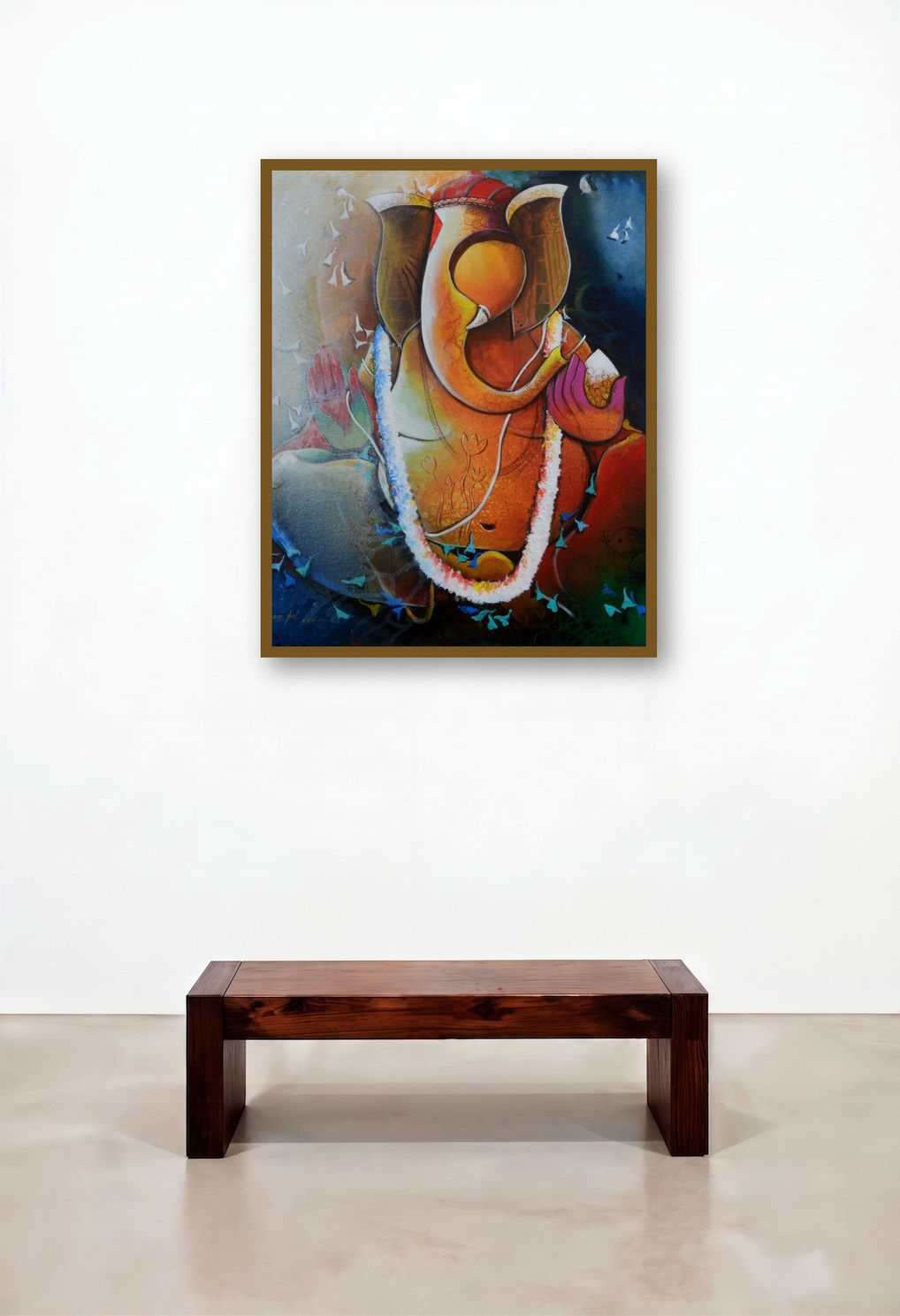 Ganesha 25 (Ganesha) by artist Anupam Pal displayed in a Contemporary Hotel Lobby