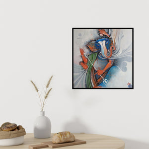 In-situ view of M Singh's 'Ganesha 3 (Dancing Ganesha)' painting in a room