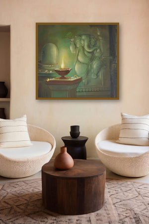 Ganesha Budhipriya (Divine Sanctum) by artist Durshit Bhaskar displayed in a Boutique gallery