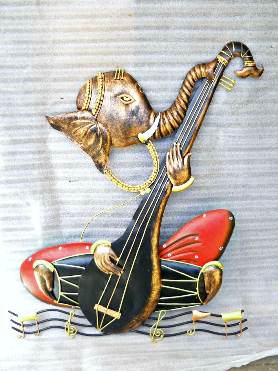 Lifestyle craft titled 'Ganesha', 18x24 inches, by artist Nitesh on Wrought Iron