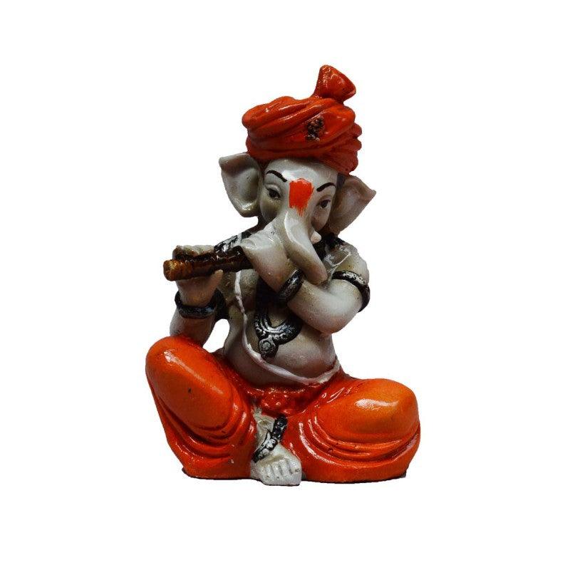 Religious craft titled 'Ganesha Playing Flute', 5x3x3 inches, by artist E Craft on Synthetic Fiber