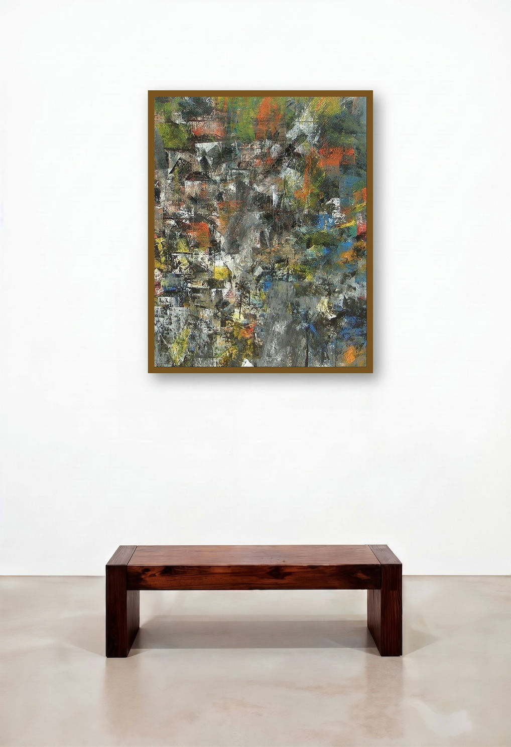 Ganga (Evolving Terrain) by artist M Singh displayed in a Contemporary Library